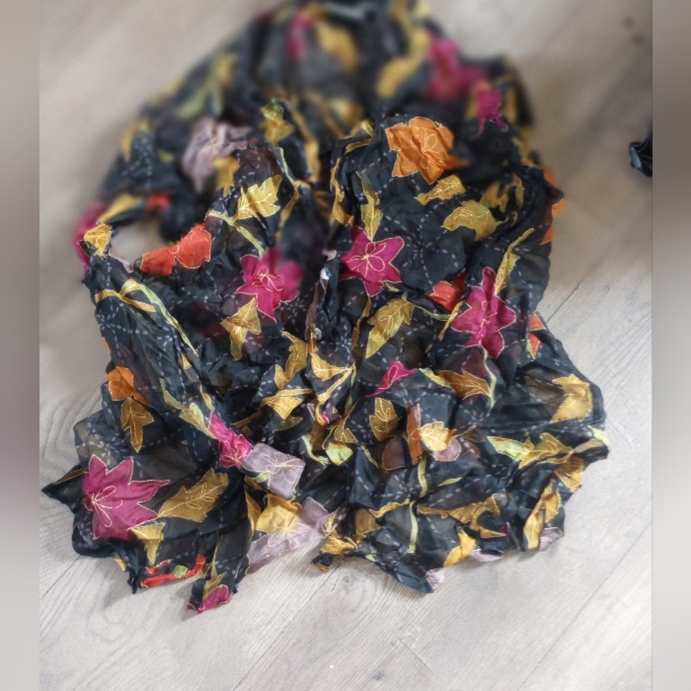 Fall Leaf Sheer Vintage Chicos Top